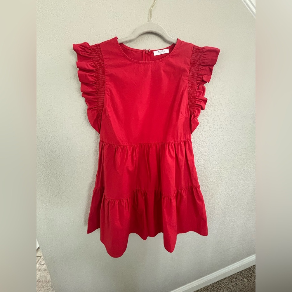 Avara flutter sleeve tiered mini dress